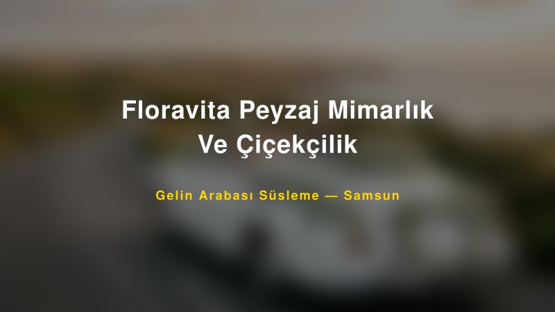 Floravita Peyzaj Mimarlık Ve Çiçekçilik Samsun Gelin Arabası Süsleme