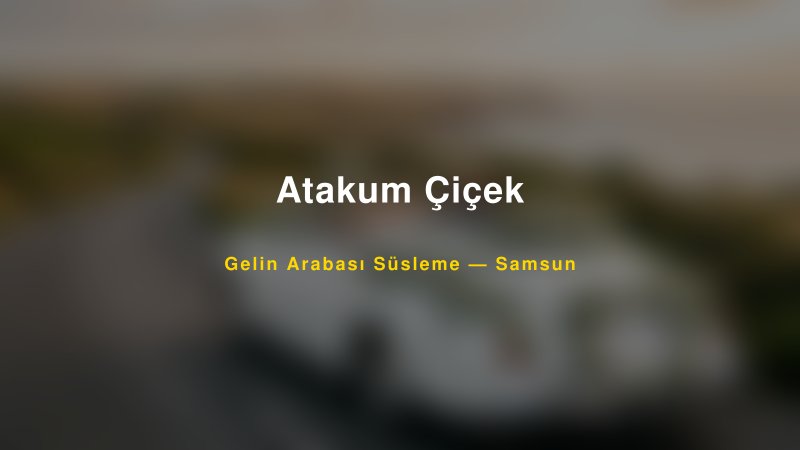 Atakum Çiçek Samsun Gelin Arabası Süsleme