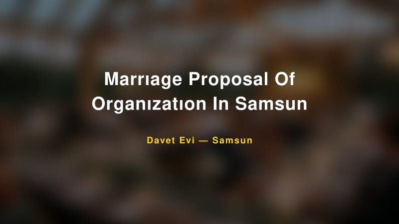 Marrıage Proposal Of Organızatıon In Samsun Nişan ve Davet Organizasyonu İpuçları — 1