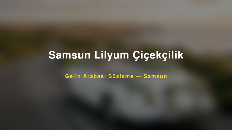 Samsun Lilyum Çiçekçilik ile Trend Gelin Arabası Yazıları ve Konseptleri — 1
